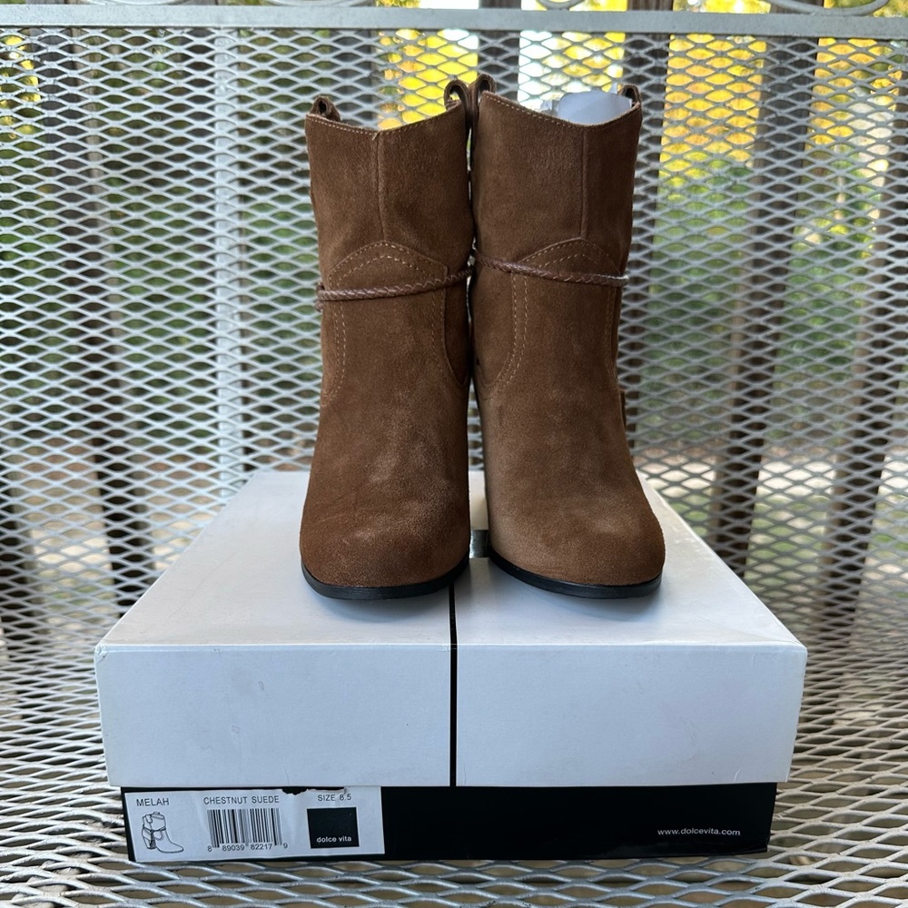 Dolce Vita Melah Chestnut Suede Boots - Picture 2 of 7
